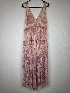 Free People Floral Boho Midi Pink Dress
